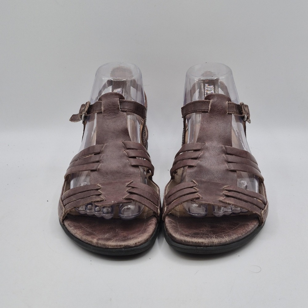 ECCO Sandals Womens Size 8 EU 39 Brown Nubuck Gladiator Strappy Buckle Comfort - Picture 4 of 13